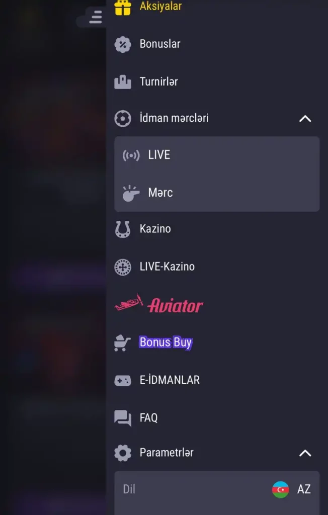 Menyu və naviqasiya